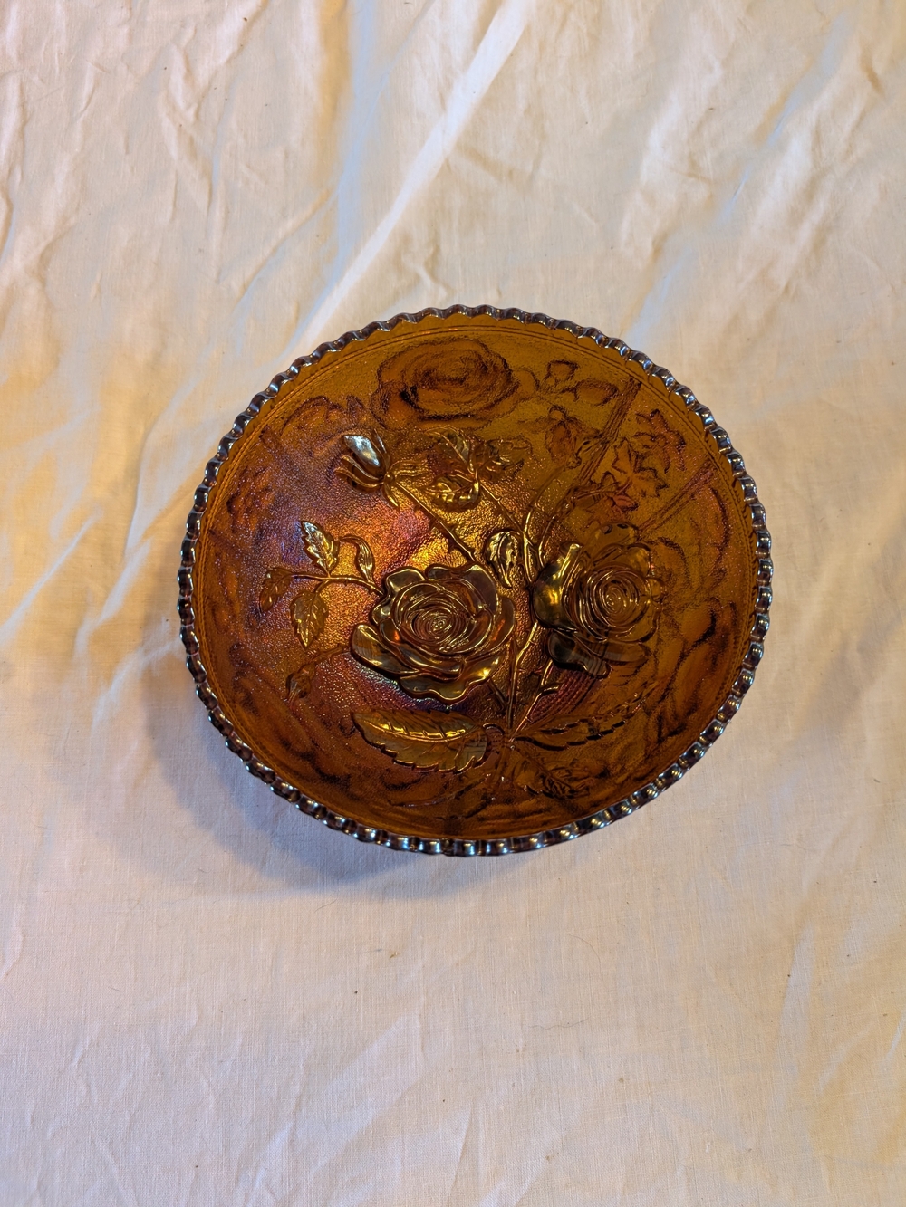 2/60$ Vintage Gold Iridescent Floral candy Bowl